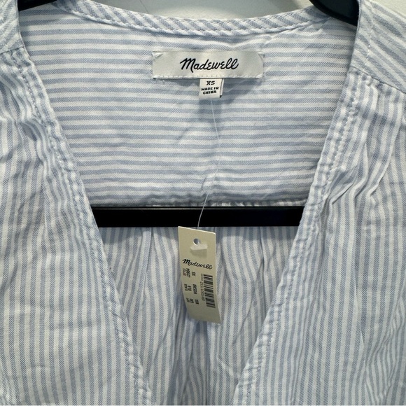 Madewell Short-Sleeve Wrap Top in Stripe size xs - Picture 4 of 7